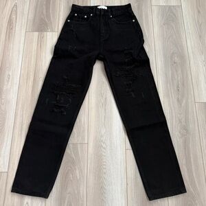 GREY LAB Jet Black Straight Leg Jeans